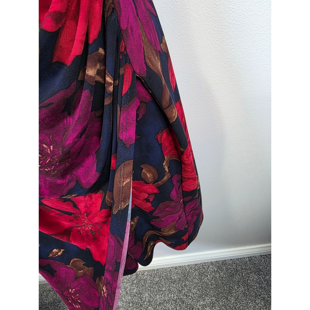 Chaps Womens Sleeveless Floral V Neck Ruched Sheath Dress Size Small S /A274 - Picture 6 of 9